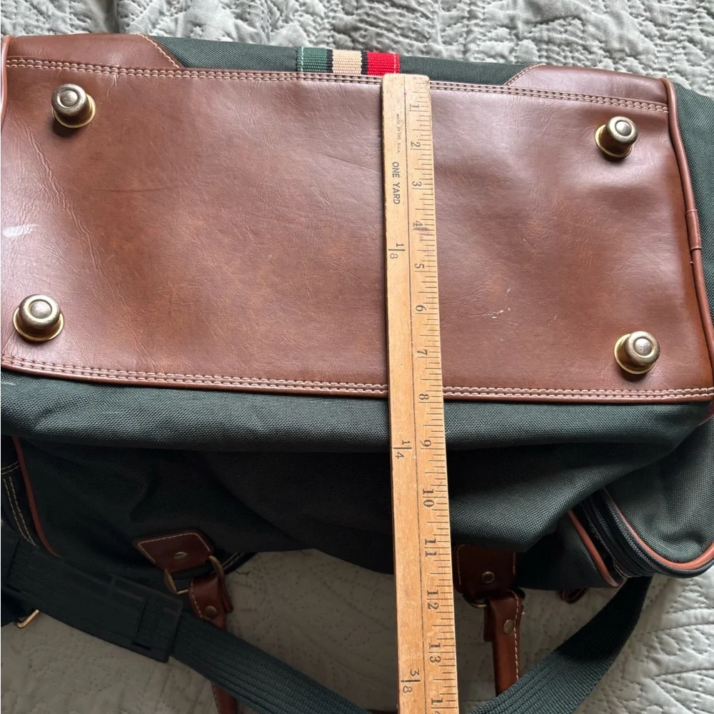 leisure luggage Luxury Green and Brown Travel Bag vintage retro